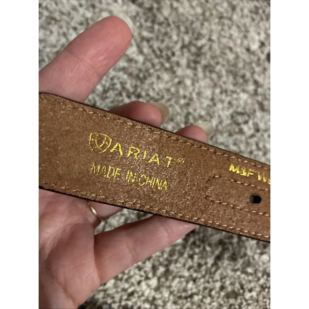 Ariat Mens Desert Camo American Flag Leather Belt Size 30 Western